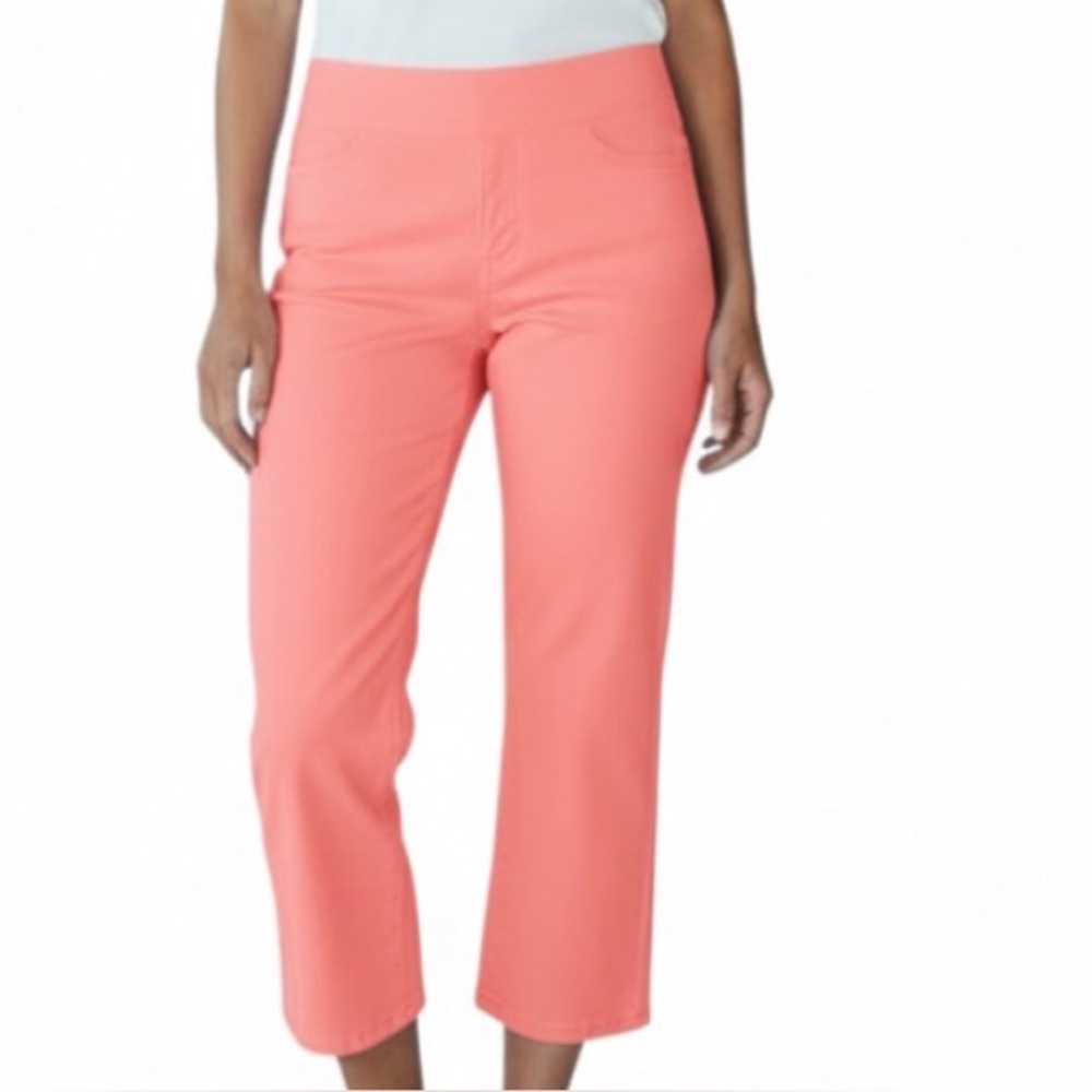 J.Crew Factory Favorite Fit Peach Pink Straight Cropped Cotton Pants Size 12